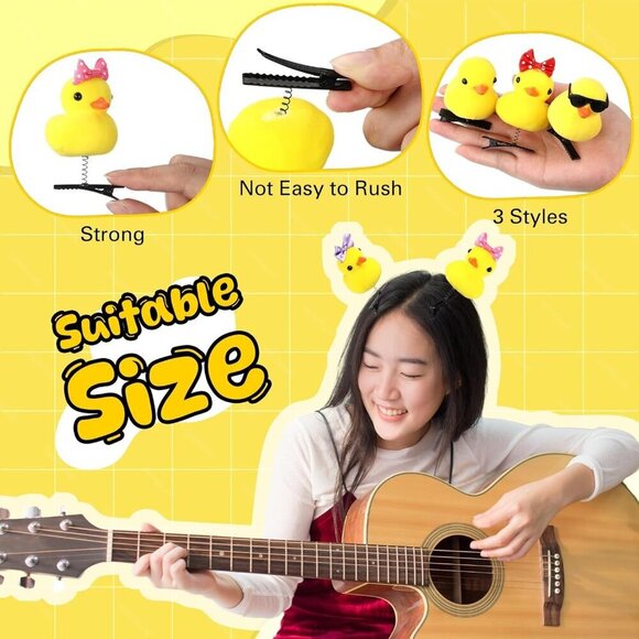 30 Pcs Yellow Duck Hair Clips Cartoon Animal Hairpins Gift for Women